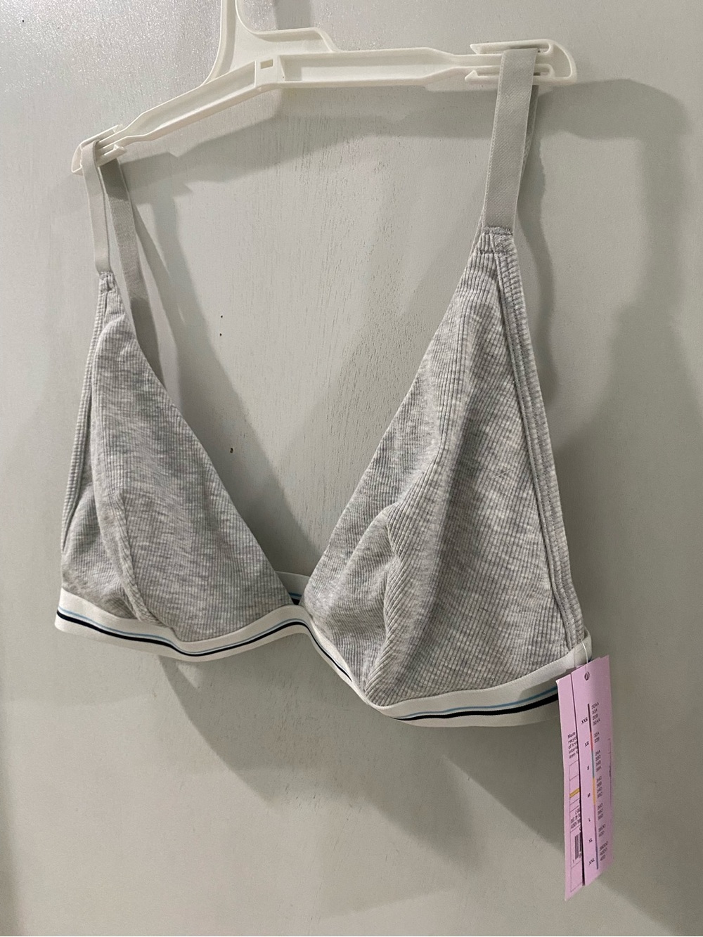 Wild Fable Gray Ribbed Triangle Bralette, size XL, new!